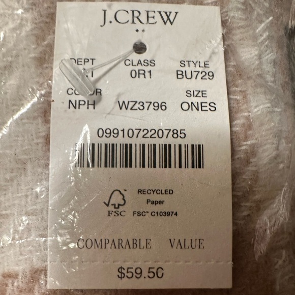 J. Crew plaid large reversible scarf shawl neutral, houndstooth mix - Picture 3 of 6